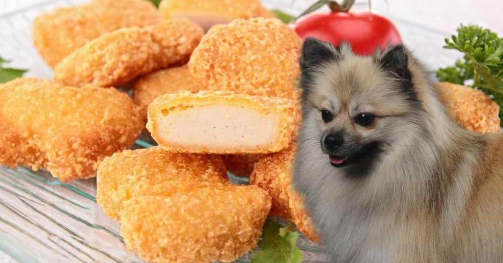 fried chicken nuggets and a dog